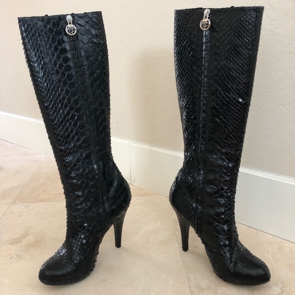 Massimo Dogana Genuine Black Python Boots - Picture 7 of 10